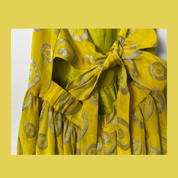 🌼 Anthropologie 100% Silk Yellow Dress – Size 2, NWOT - Picture 11 of 12